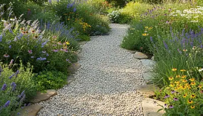 Pea gravel garden pathway installation by Chop Chop Landscaping in Richmond, VA