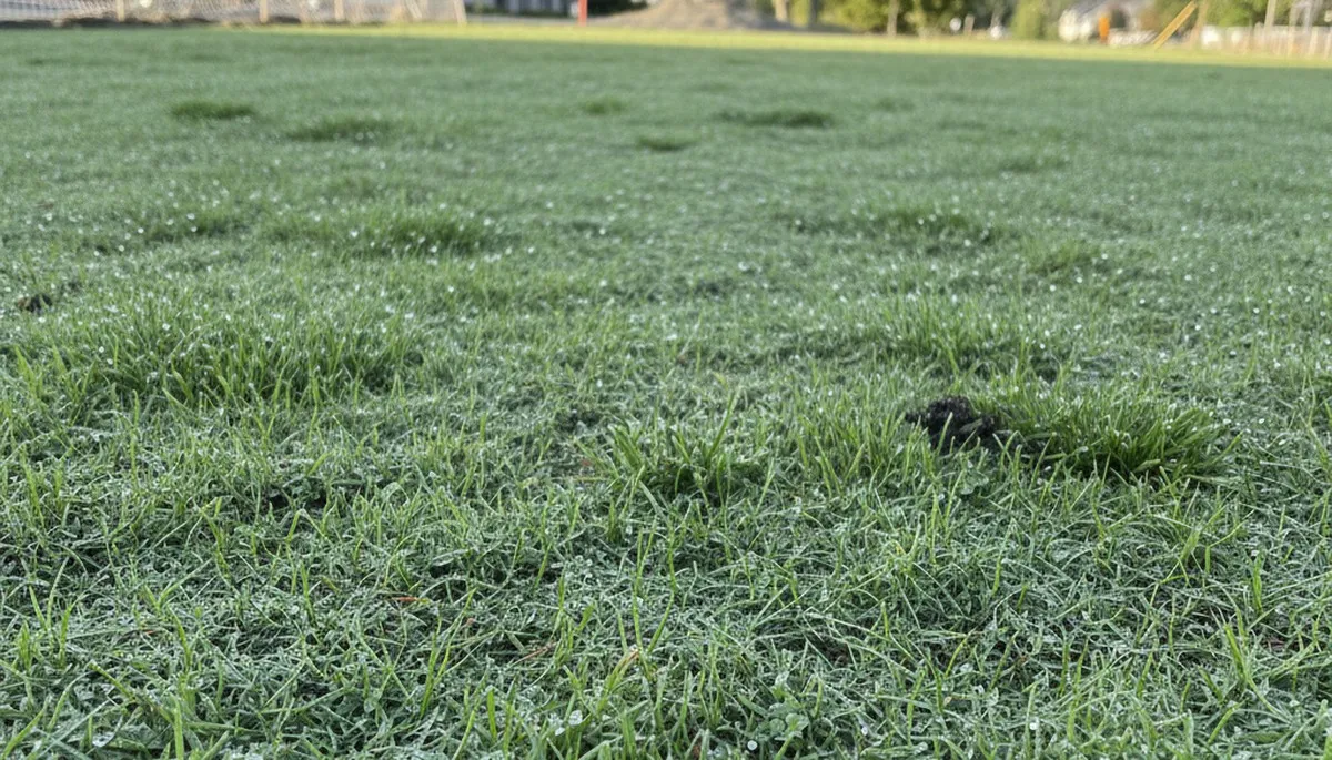 Sprouting grass from new hydroseeding in Richmond VA showing healthy lawn germination by Chop Chop Landscaping