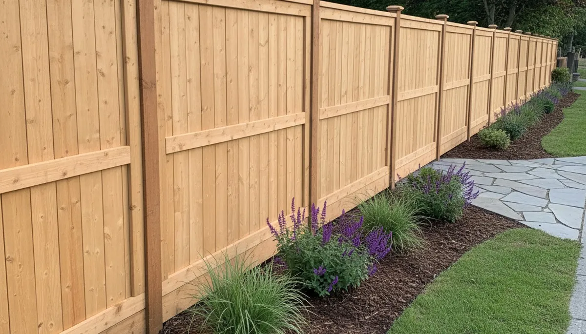 White privacy fence installation on residential property in Richmond VA by Chop Chop Landscaping